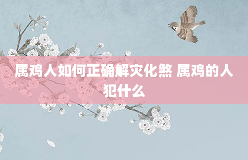 属鸡人如何正确解灾化煞 属鸡的人犯什么
