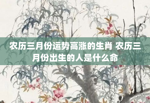 农历三月份运势高涨的生肖 农历三月份出生的人是什么命