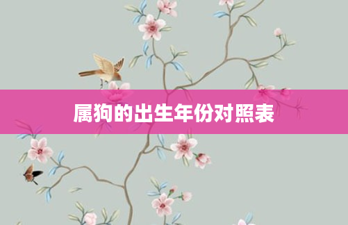 属狗的出生年份对照表
