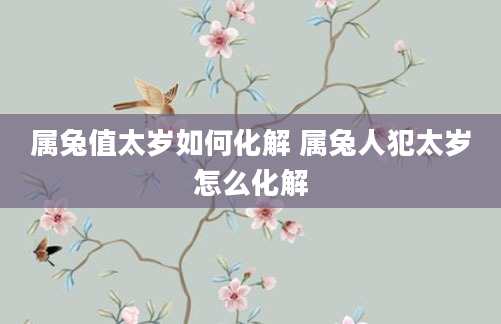 属兔值太岁如何化解 属兔人犯太岁怎么化解