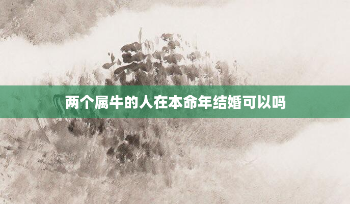 两个属牛的人在本命年结婚可以吗