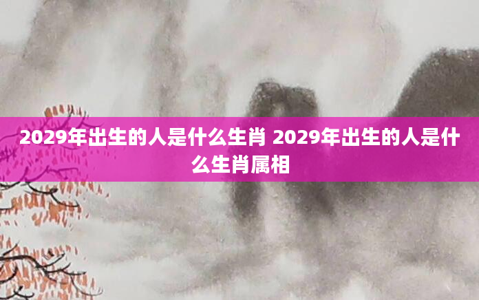 2029年出生的人是什么生肖 2029年出生的人是什么生肖属相