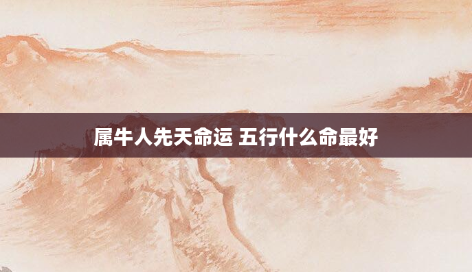 属牛人先天命运 五行什么命最好