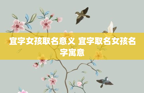 宜字女孩取名意义 宜字取名女孩名字寓意
