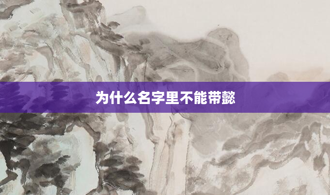 为什么名字里不能带懿