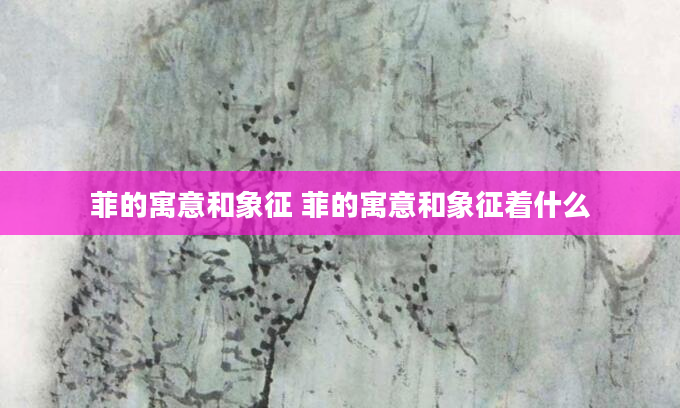 菲的寓意和象征 菲的寓意和象征着什么
