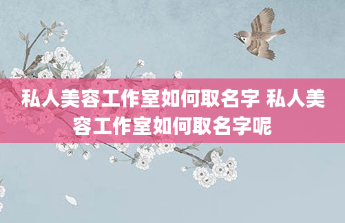 私人美容工作室如何取名字 私人美容工作室如何取名字呢