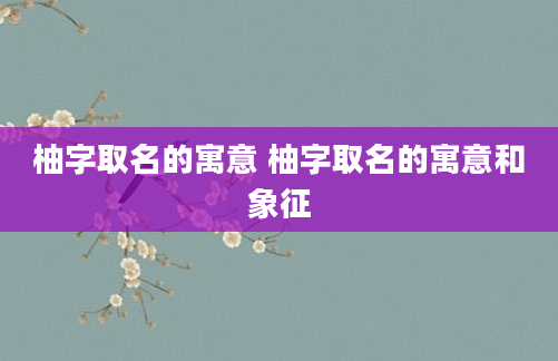 柚字取名的寓意 柚字取名的寓意和象征