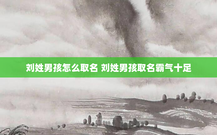 刘姓男孩怎么取名 刘姓男孩取名霸气十足