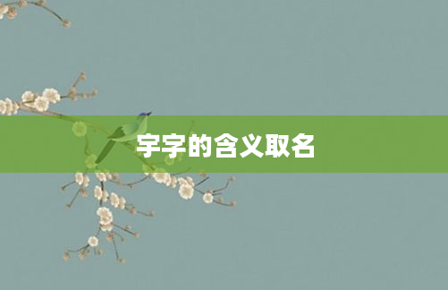 宇字的含义取名
