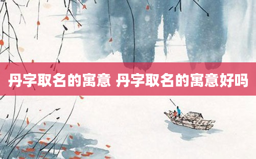 丹字取名的寓意 丹字取名的寓意好吗