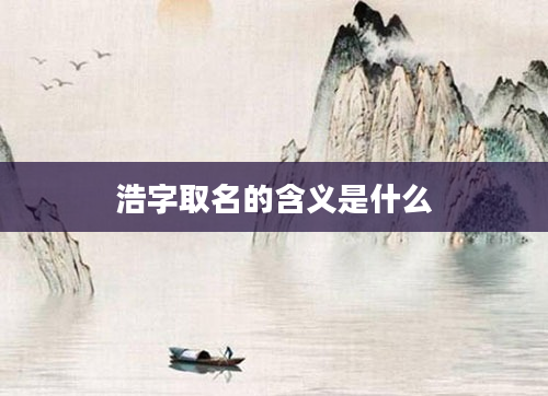 浩字取名的含义是什么