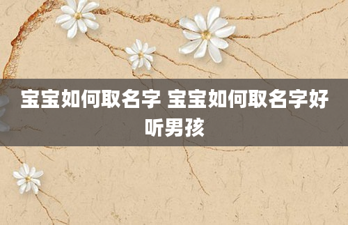 宝宝如何取名字 宝宝如何取名字好听男孩