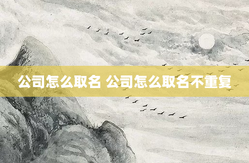 公司怎么取名 公司怎么取名不重复