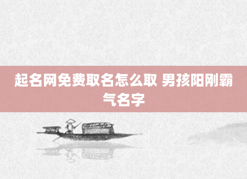 起名网免费取名怎么取 男孩阳刚霸气名字
