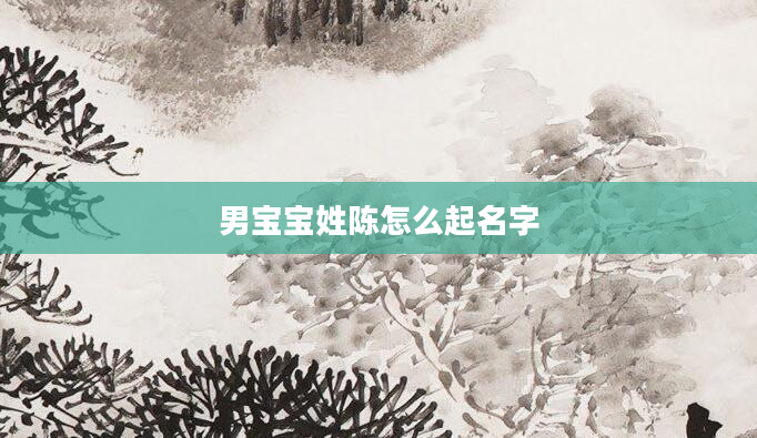 男宝宝姓陈怎么起名字