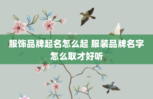 服饰品牌起名怎么起 服装品牌名字怎么取才好听