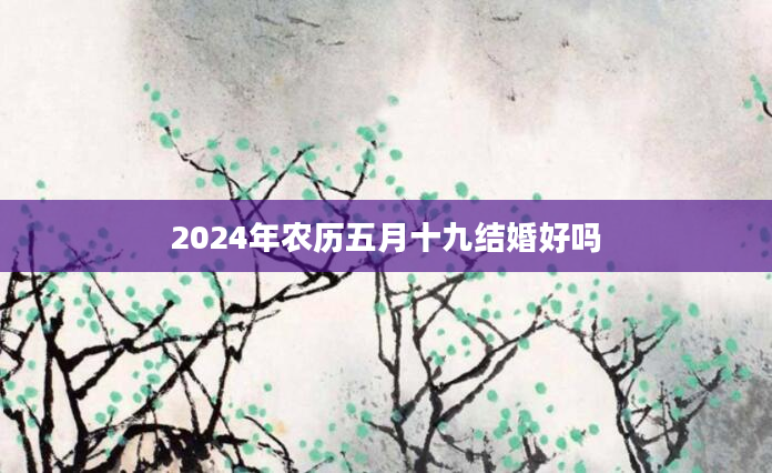 2024年农历五月十九结婚好吗
