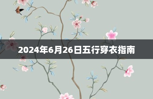 2024年6月26日五行穿衣指南