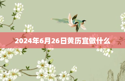 2024年6月26日黄历宜做什么