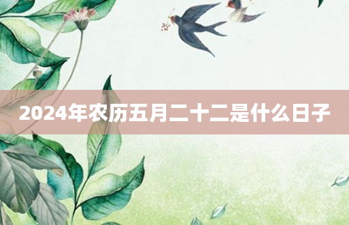 2024年农历五月二十二是什么日子