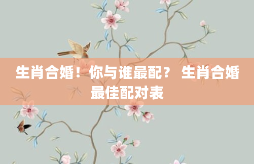 生肖合婚！你与谁最配？ 生肖合婚最佳配对表