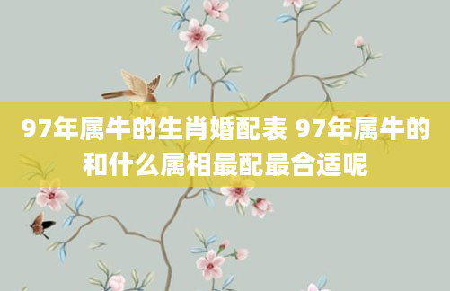 97年属牛的生肖婚配表 97年属牛的和什么属相最配最合适呢