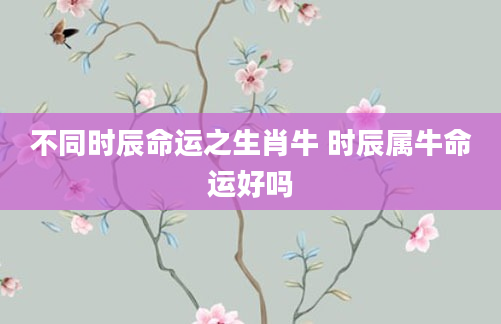 不同时辰命运之生肖牛 时辰属牛命运好吗