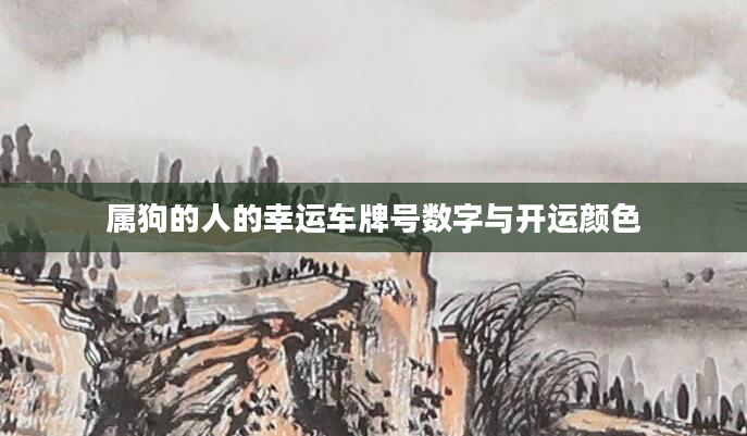属狗的人的幸运车牌号数字与开运颜色