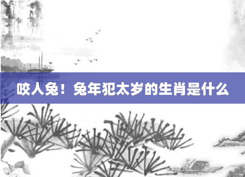 咬人兔！兔年犯太岁的生肖是什么