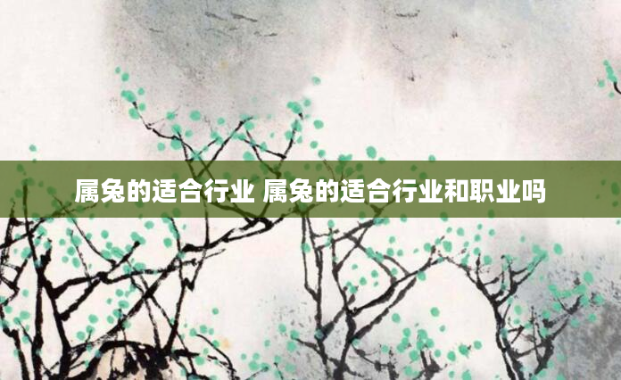 属兔的适合行业 属兔的适合行业和职业吗