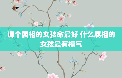 哪个属相的女孩命最好 什么属相的女孩最有福气