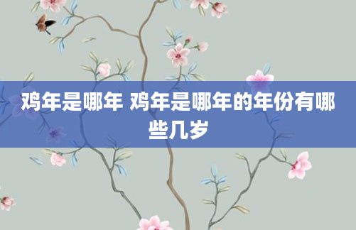 鸡年是哪年 鸡年是哪年的年份有哪些几岁