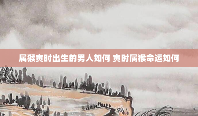 属猴寅时出生的男人如何 寅时属猴命运如何