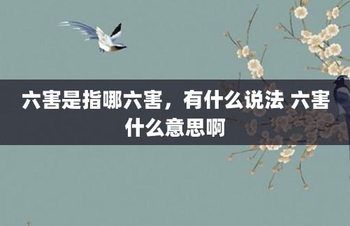 六害是指哪六害，有什么说法 六害什么意思啊