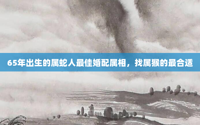 65年出生的属蛇人最佳婚配属相，找属猴的最合适