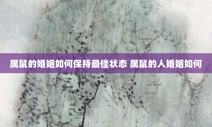 属鼠的婚姻如何保持最佳状态 属鼠的人婚姻如何