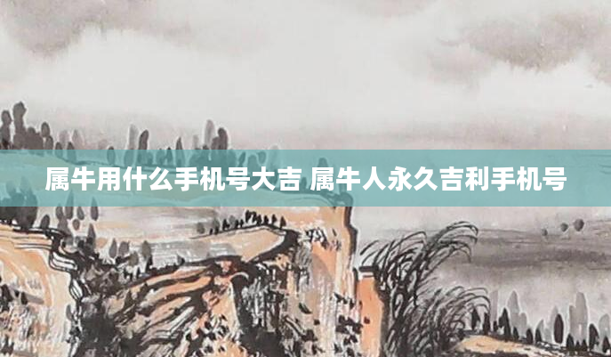 属牛用什么手机号大吉 属牛人永久吉利手机号