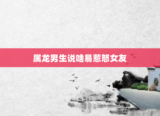 属龙男生说啥易惹怒女友