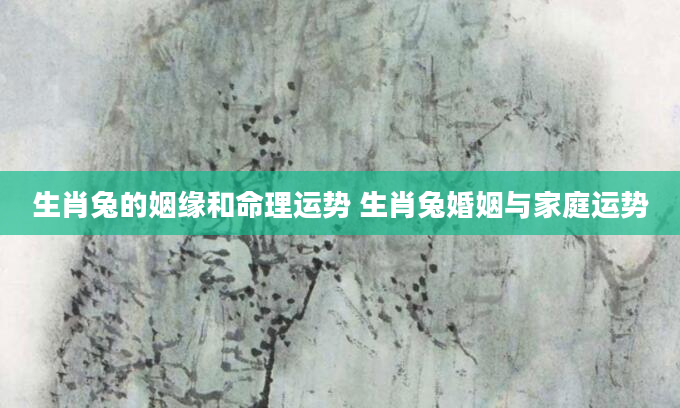 生肖兔的姻缘和命理运势 生肖兔婚姻与家庭运势