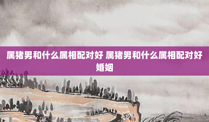 属猪男和什么属相配对好 属猪男和什么属相配对好婚姻