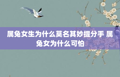 属兔女生为什么莫名其妙提分手 属兔女为什么可怕