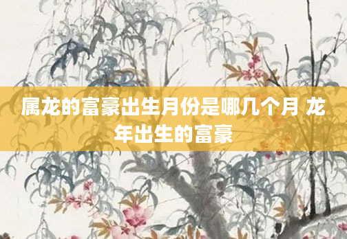 属龙的富豪出生月份是哪几个月 龙年出生的富豪