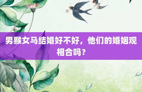 男猴女马结婚好不好，他们的婚姻观相合吗？