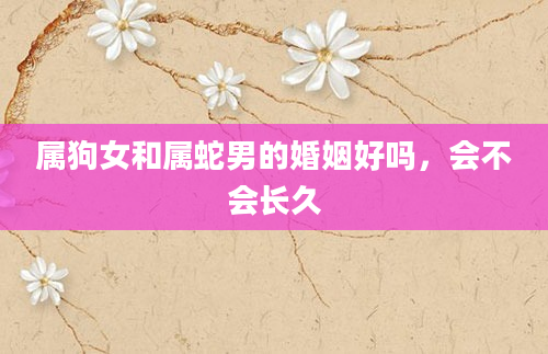 属狗女和属蛇男的婚姻好吗，会不会长久