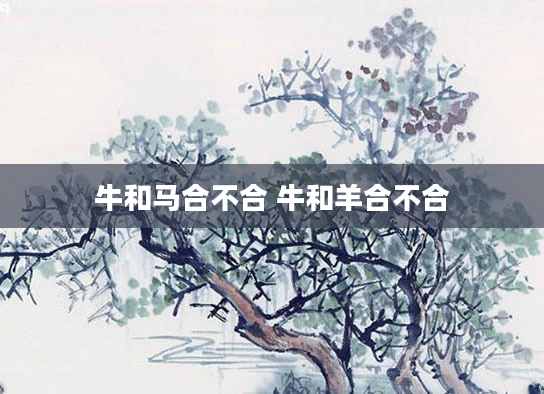 牛和马合不合 牛和羊合不合