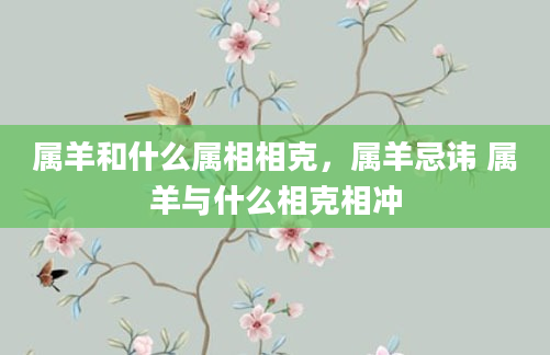属羊和什么属相相克，属羊忌讳 属羊与什么相克相冲