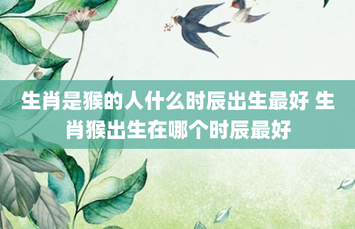 生肖是猴的人什么时辰出生最好 生肖猴出生在哪个时辰最好
