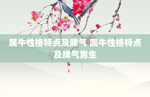 属牛性格特点及脾气 属牛性格特点及脾气男生