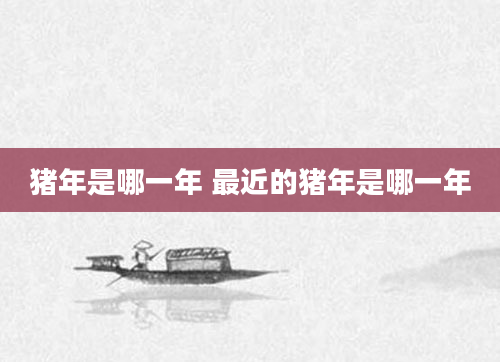 猪年是哪一年 最近的猪年是哪一年